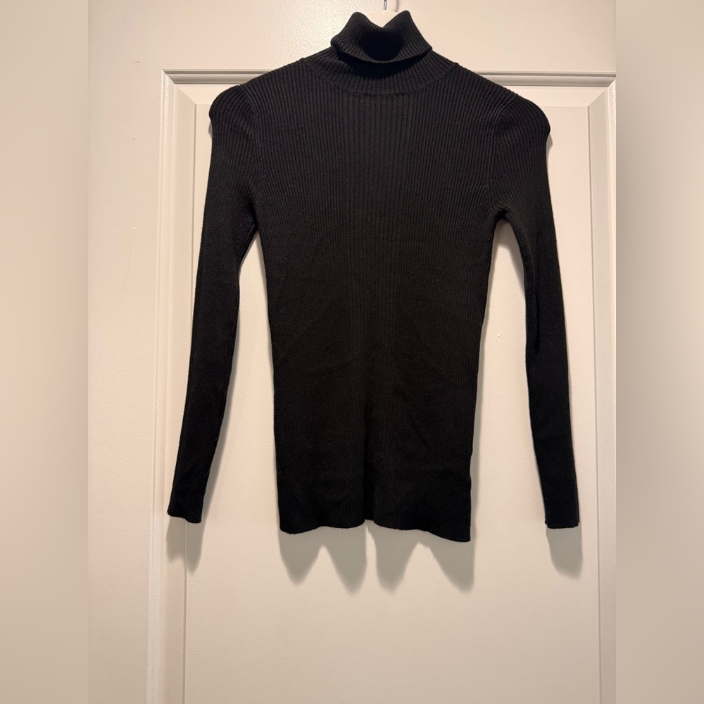 Philosophy Black Ribbed Knit Top